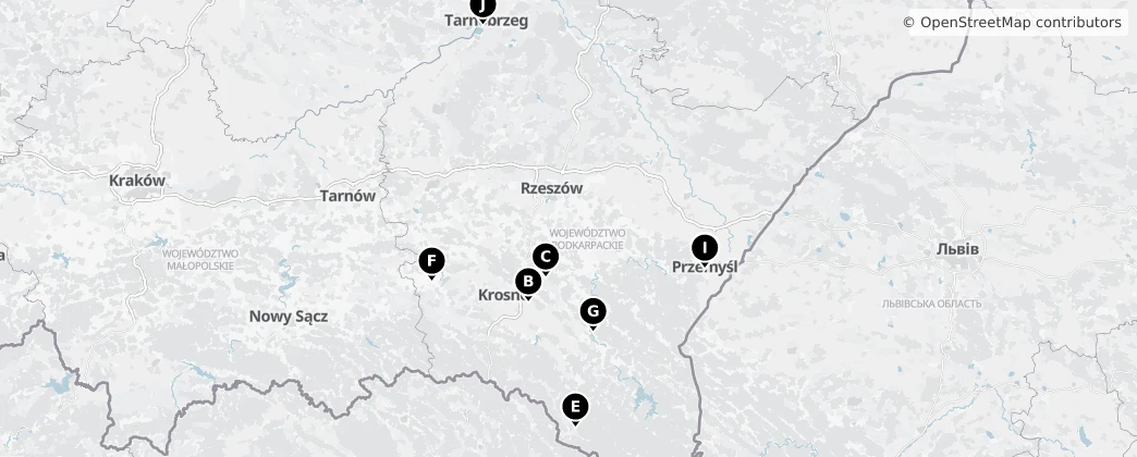Map of Subkarpaten
