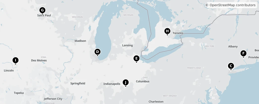 Map of Noord-Amerika