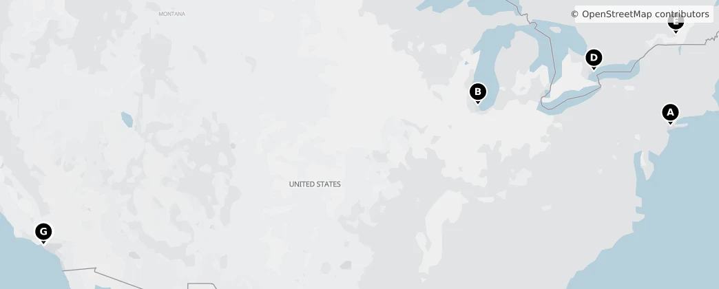 Map of Noord-Amerika