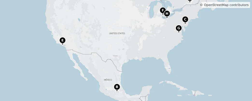 Map of Noord-Amerika