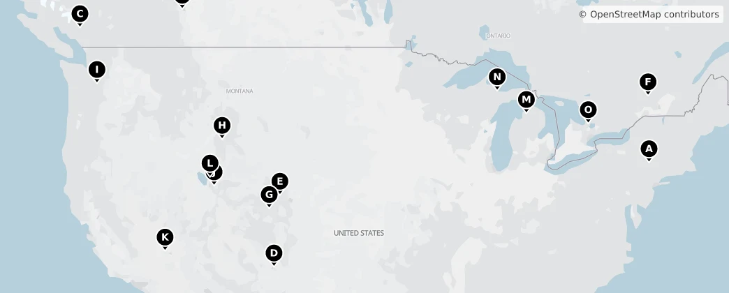 Map of Noord-Amerika