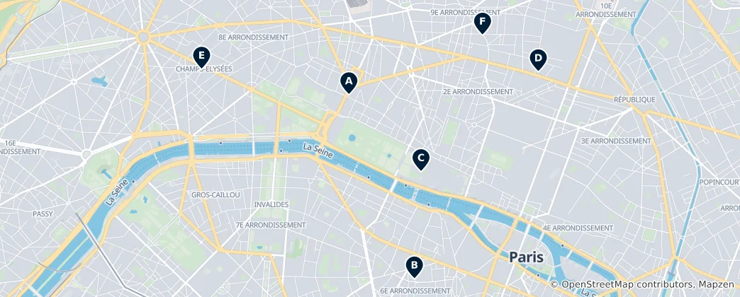Map of Frankrijk