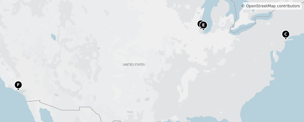 Map of Verenigde Staten van Amerika