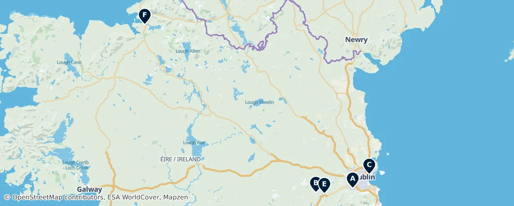 Map of Ierland