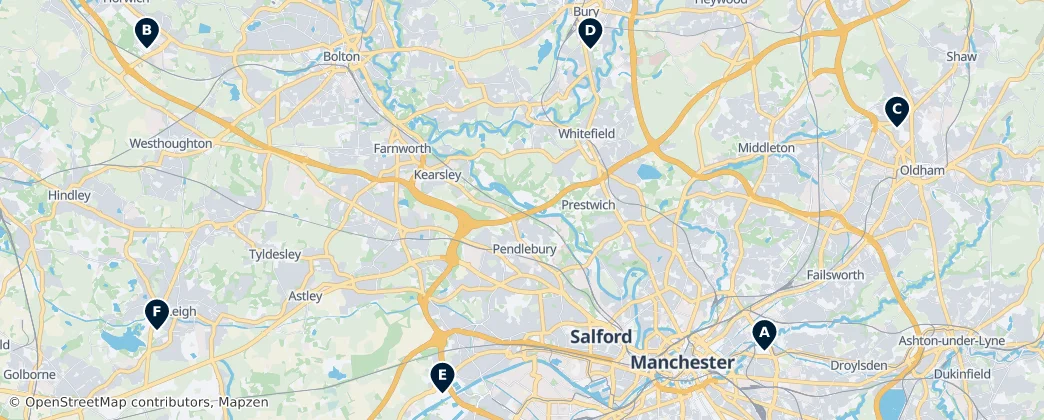Map of Greater Manchester