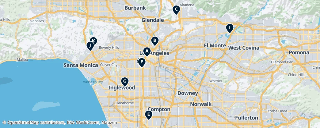 Map of Los Angeles County