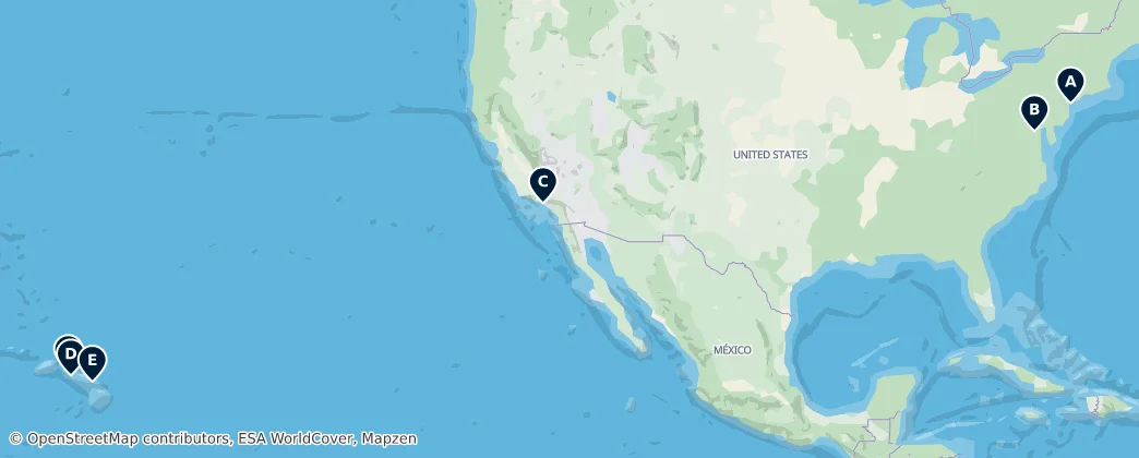 Map of Verenigde Staten van Amerika