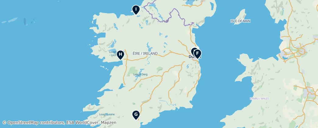 Map of Ierland