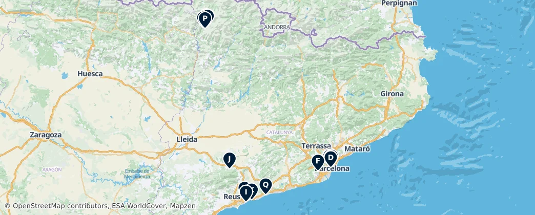Map of Catalonië