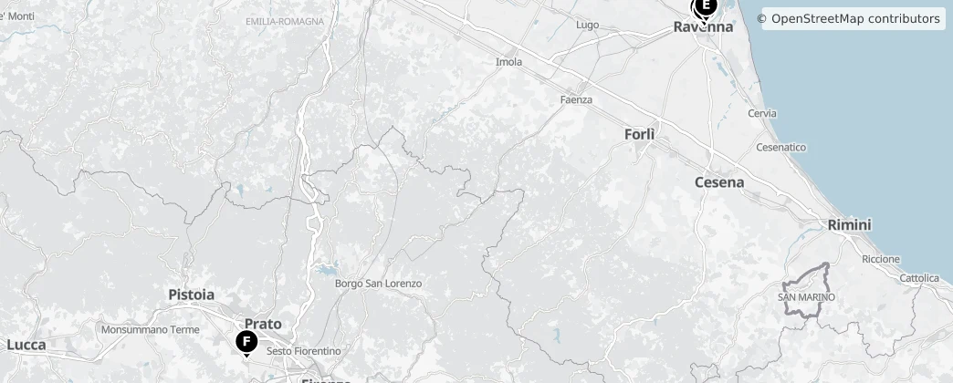 Map of Emilia-Romagna