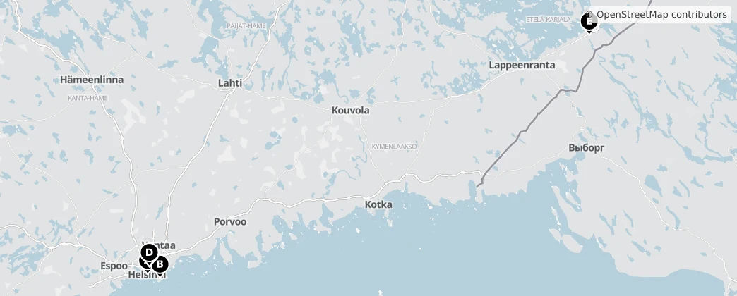 Map of Etelä-Suomi