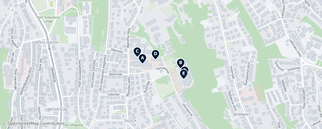 Map of Gornji Grad - Medveščak