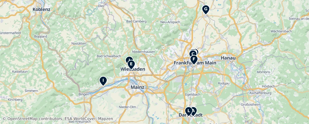 Map of Regierungsbezirk Darmstadt