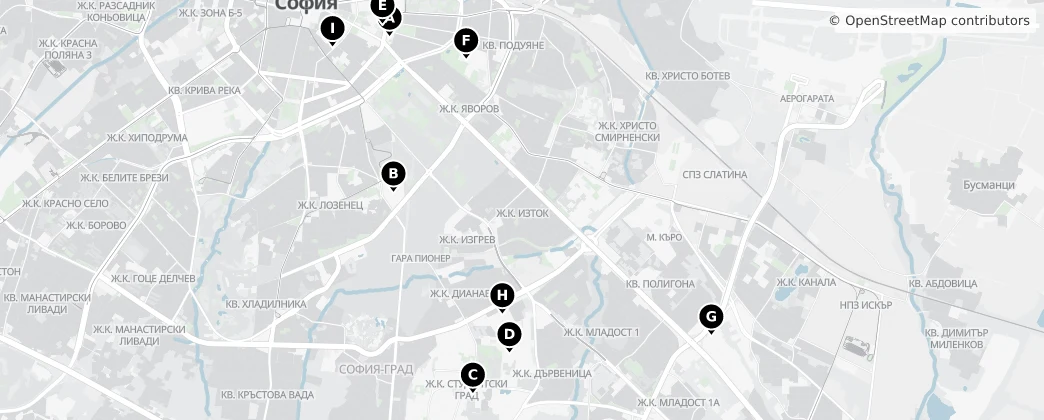 Map of Sofia