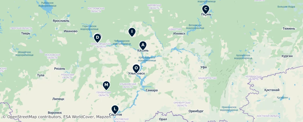 Map of Federaal district Wolga