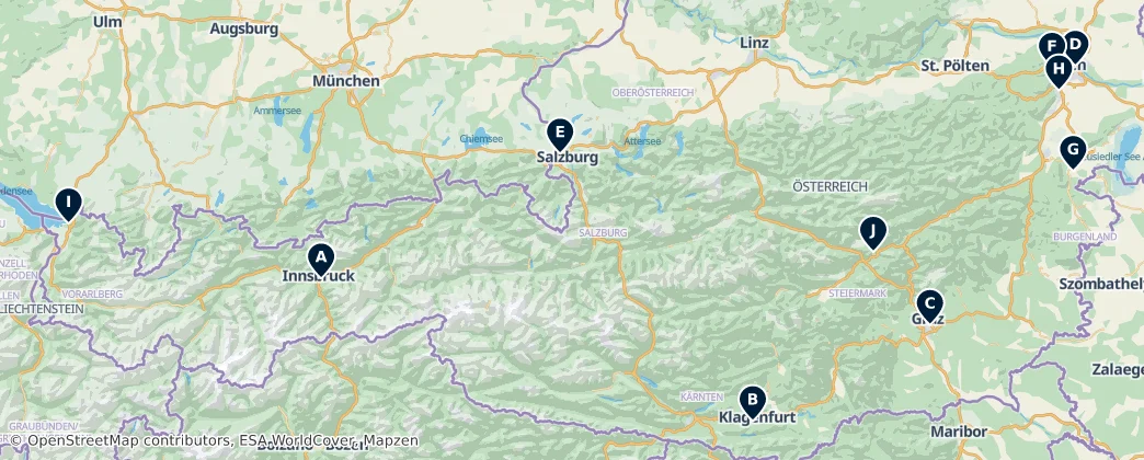 Map of Oostenrijk