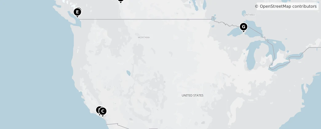 Map of Noord-Amerika