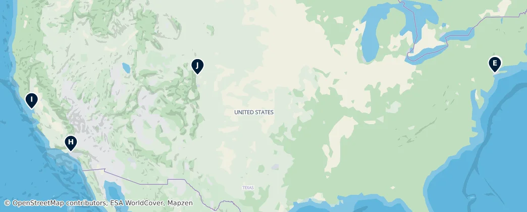 Map of Verenigde Staten van Amerika
