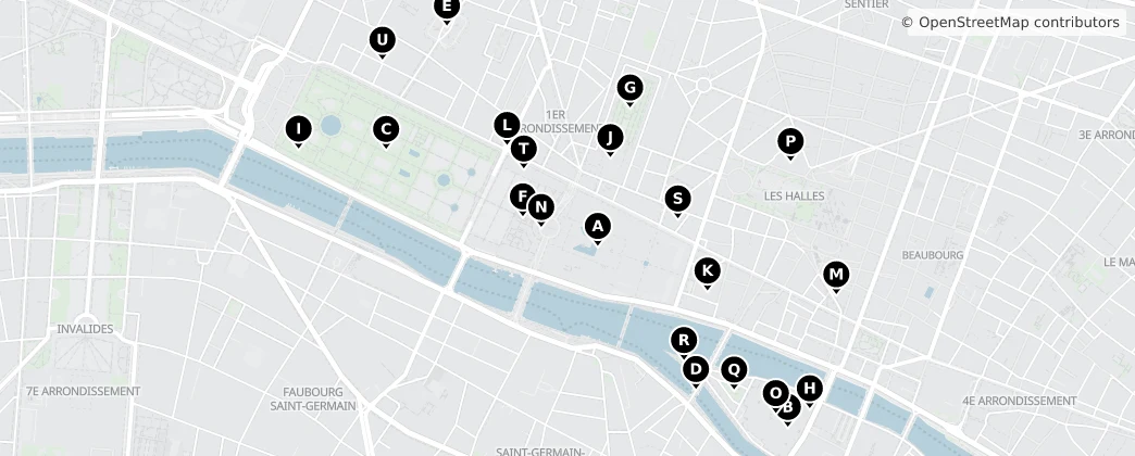Map of 1e arrondissement