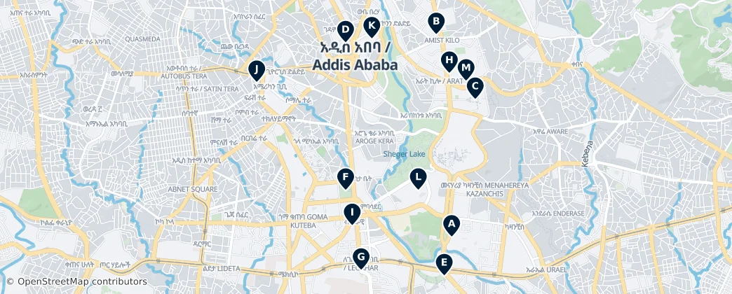 Map of Addis Abeba