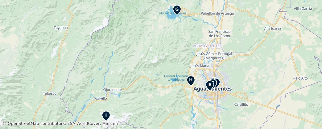 Map of Aguascalientes