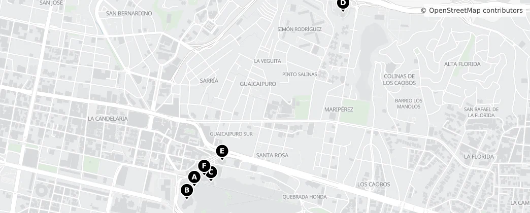 Map of Área económica de la cultura y las artes de Quebrada Honda
