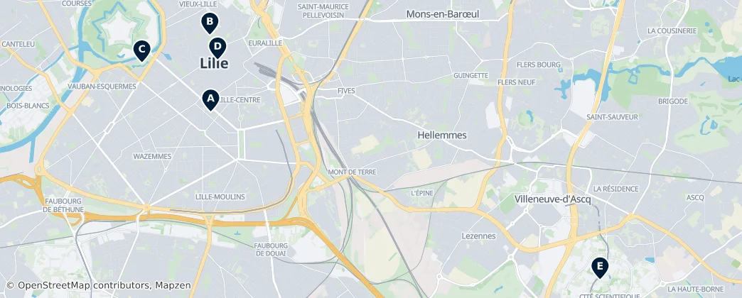 Map of Arrondissement Rijsel