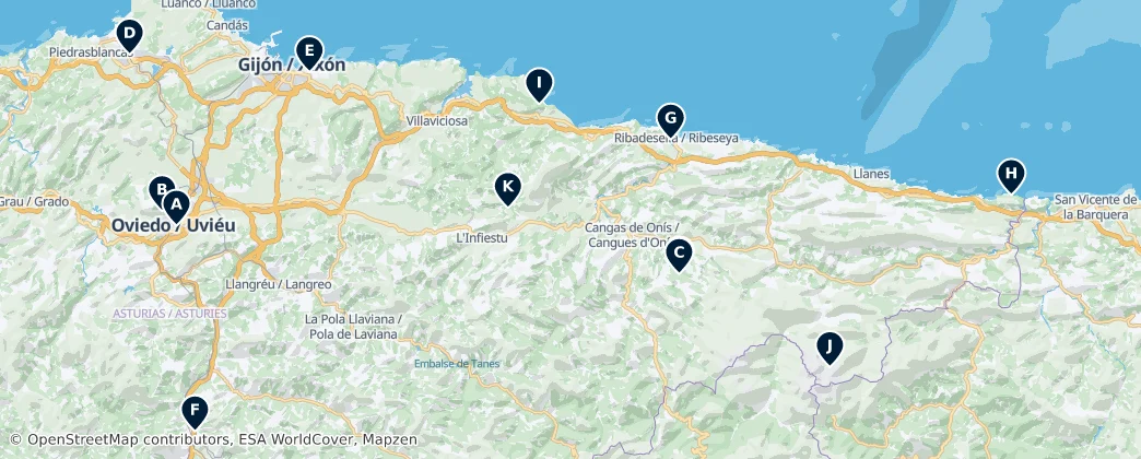 Map of Asturië