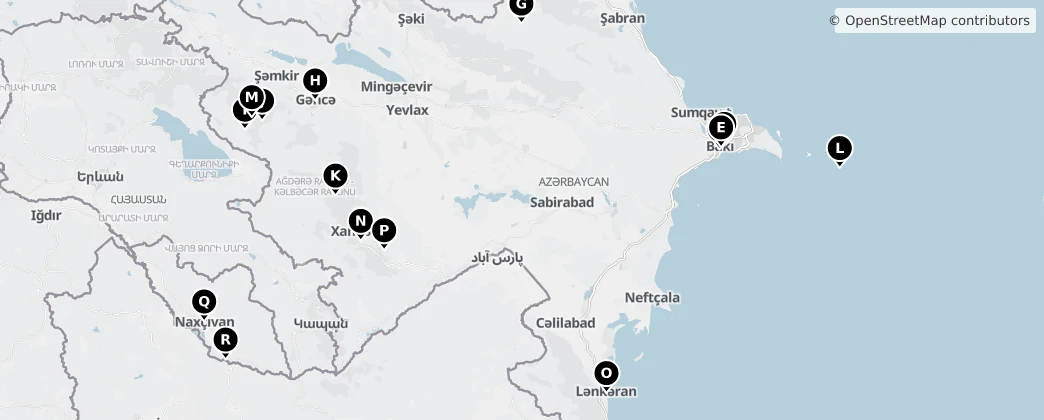Map of Azerbeidzjan