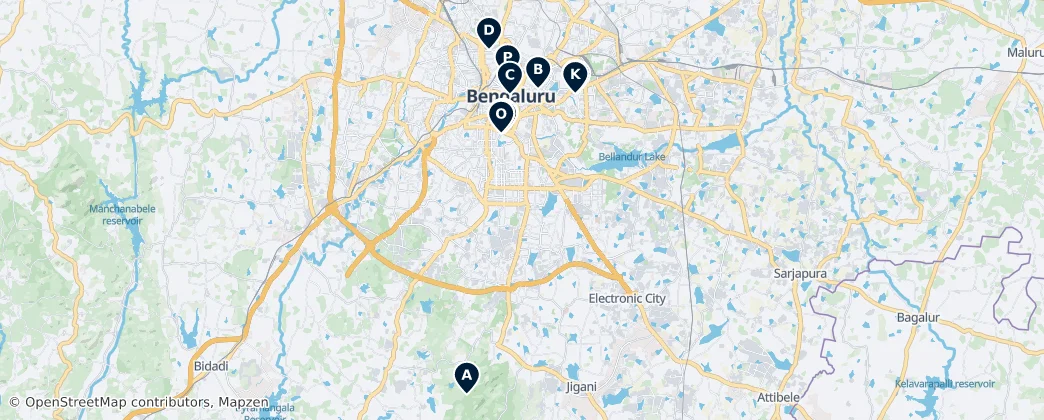 Map of Bangalore Urban