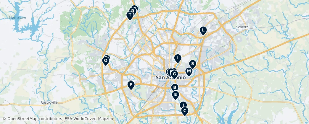 Map of Bexar County