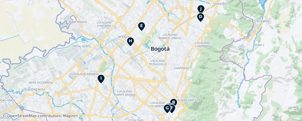 Map of Bogota