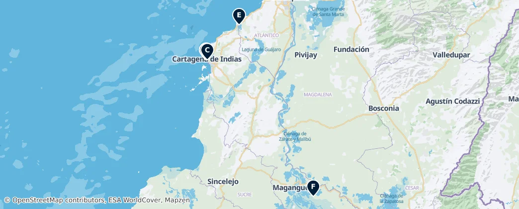 Map of Bolívar