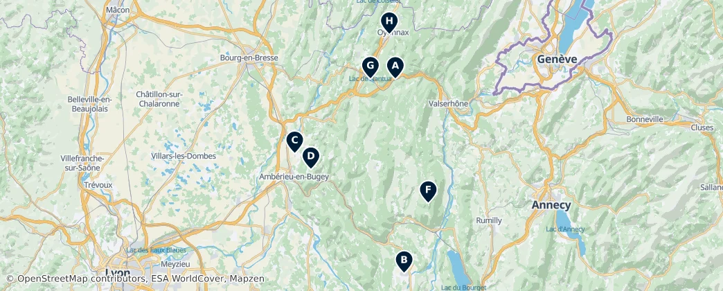 Map of Bugey