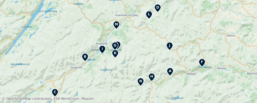 Map of Nationaal park Cairngorms