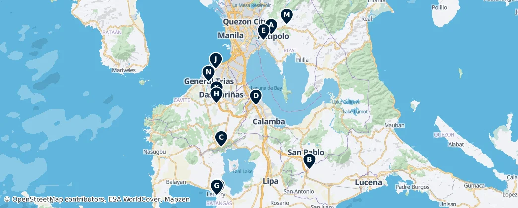 Map of CALABARZON