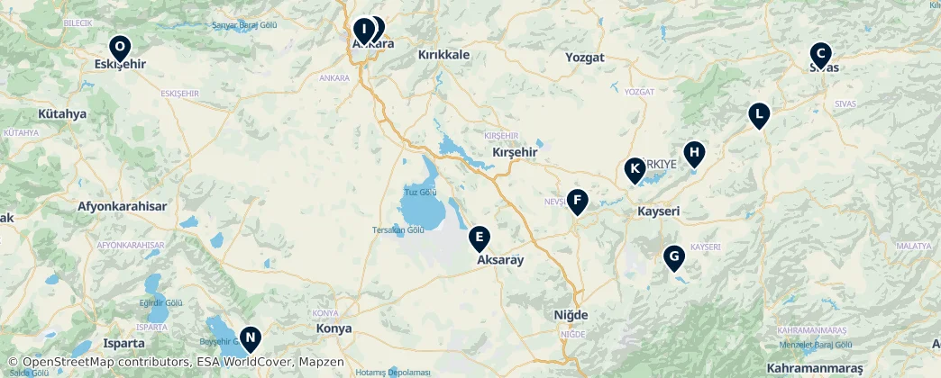 Map of Centraal-Anatolië