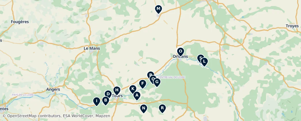 Map of Centre-Val de Loire