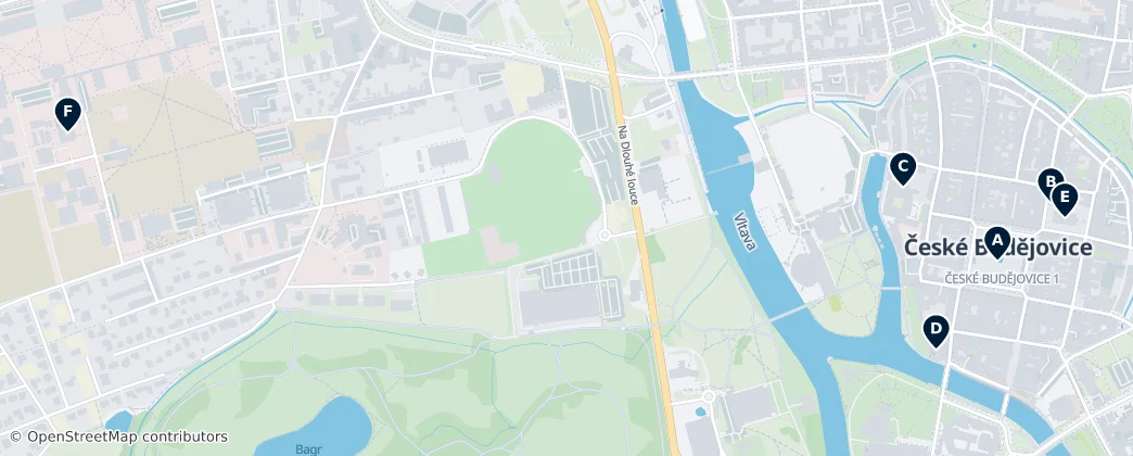 Map of České Budějovice