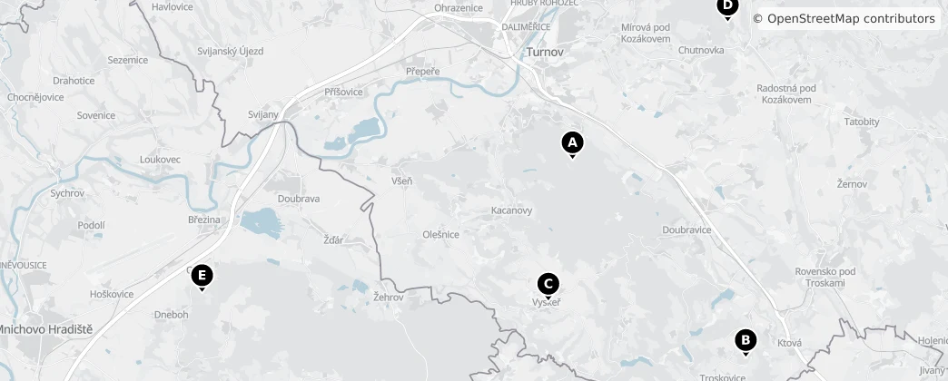 Map of Bohemian Paradise