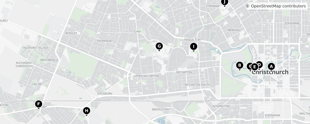 Map of Christchurch