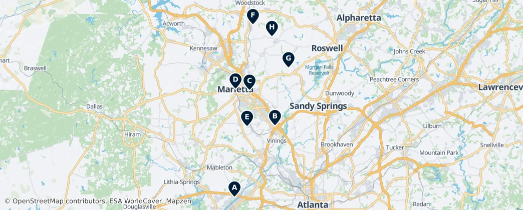 Map of Cobb County