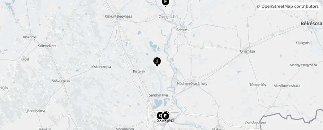 Map of Csongrád-Csanád