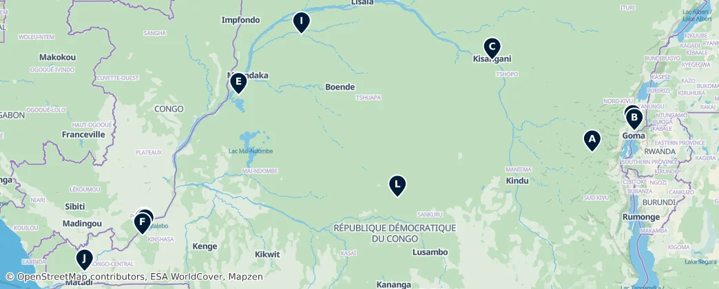 Map of Congo-Kinshasa