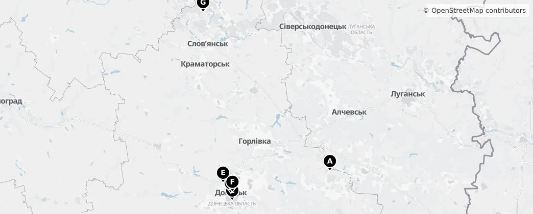 Map of Oblast Donetsk