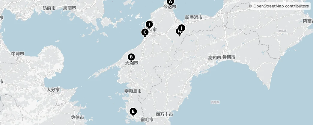 Map of Ehime