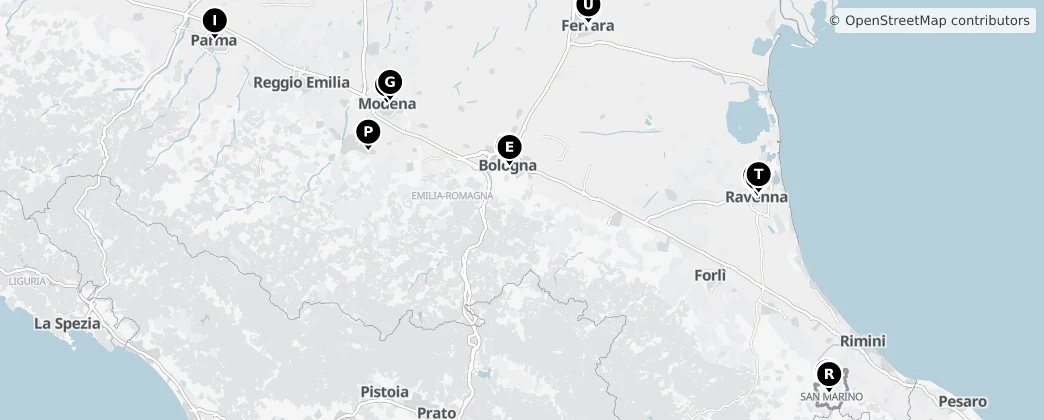 Map of Emilia-Romagna