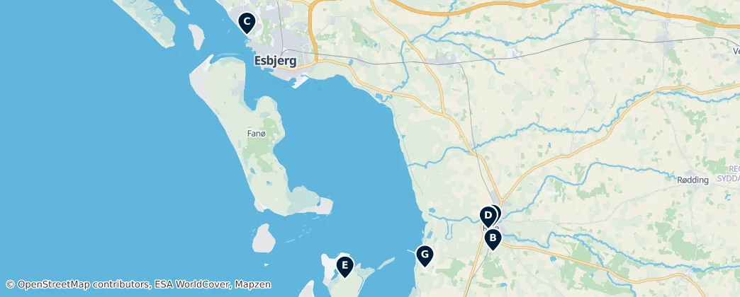 Map of Esbjerg