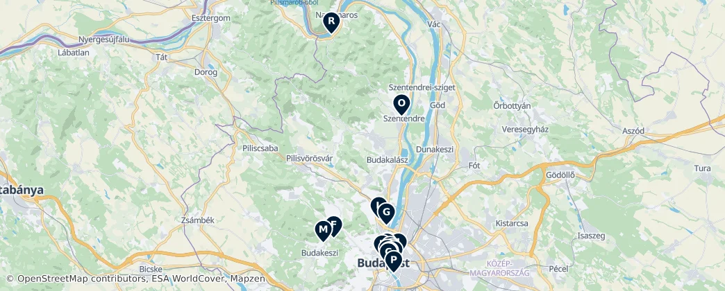 Map of Aartsbisdom Esztergom-Boedapest