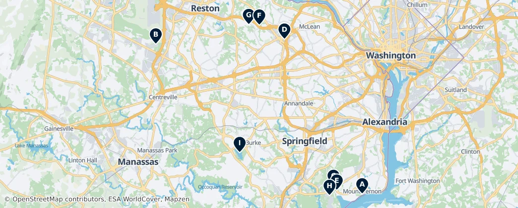 Map of Fairfax County